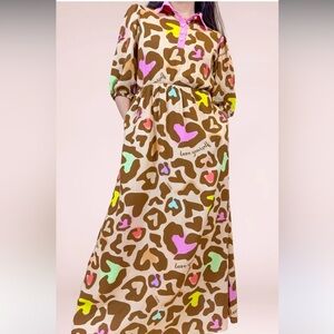 Colorful Leopard Print Maxi Dress